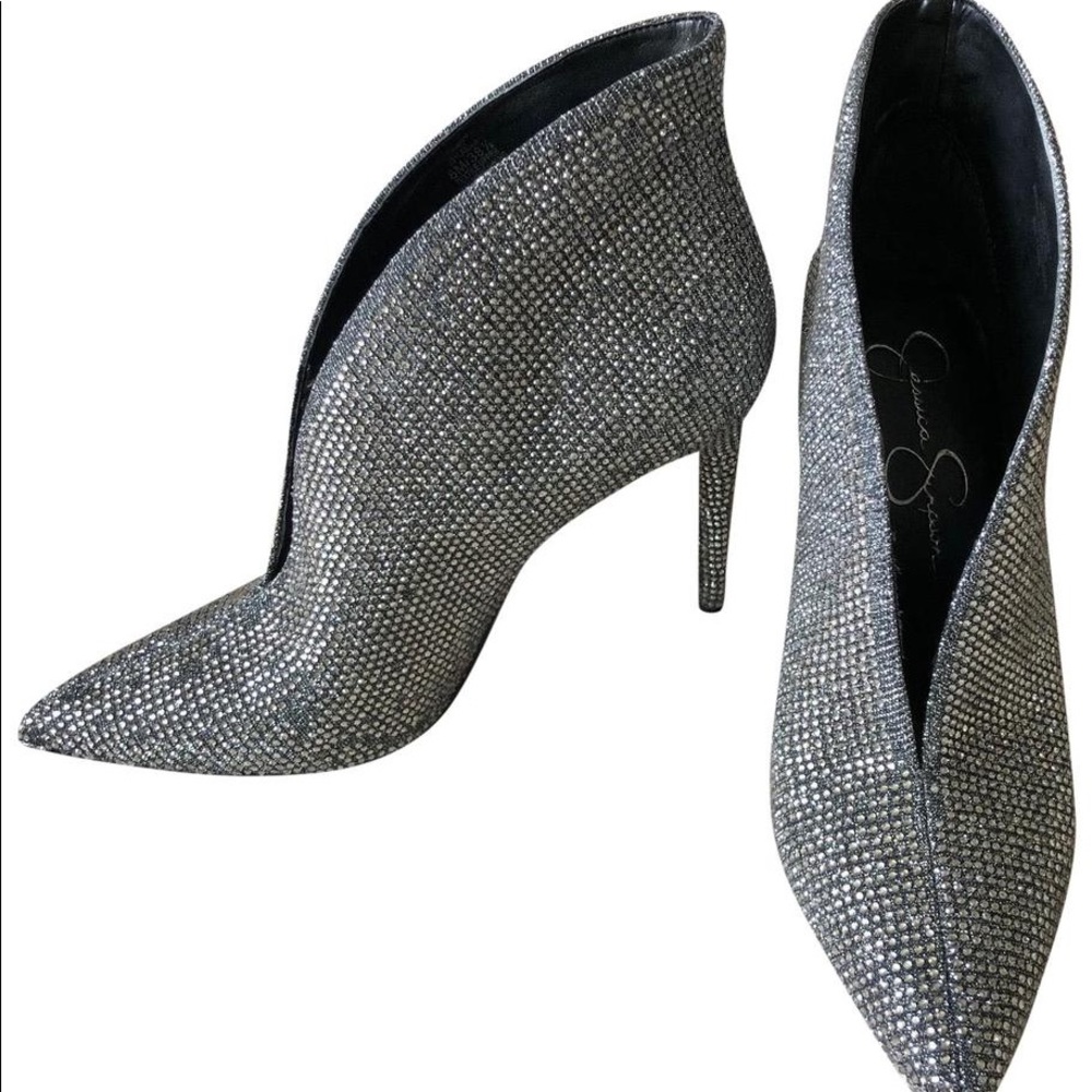 Jessica Simpson metallic booties